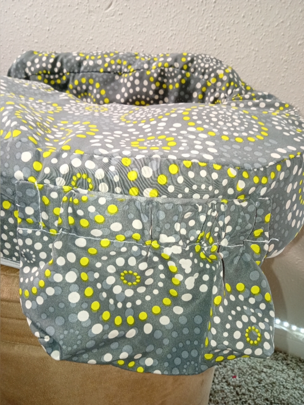 My Brest Friend Gray & Yellow Circular Pattern Nursing Pillow - Picture 3 of 6